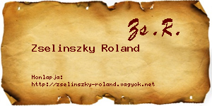 Zselinszky Roland névjegykártya